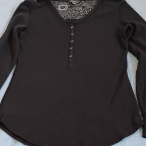 Eddie Bauer Gray Fitted Long Sleeve Top